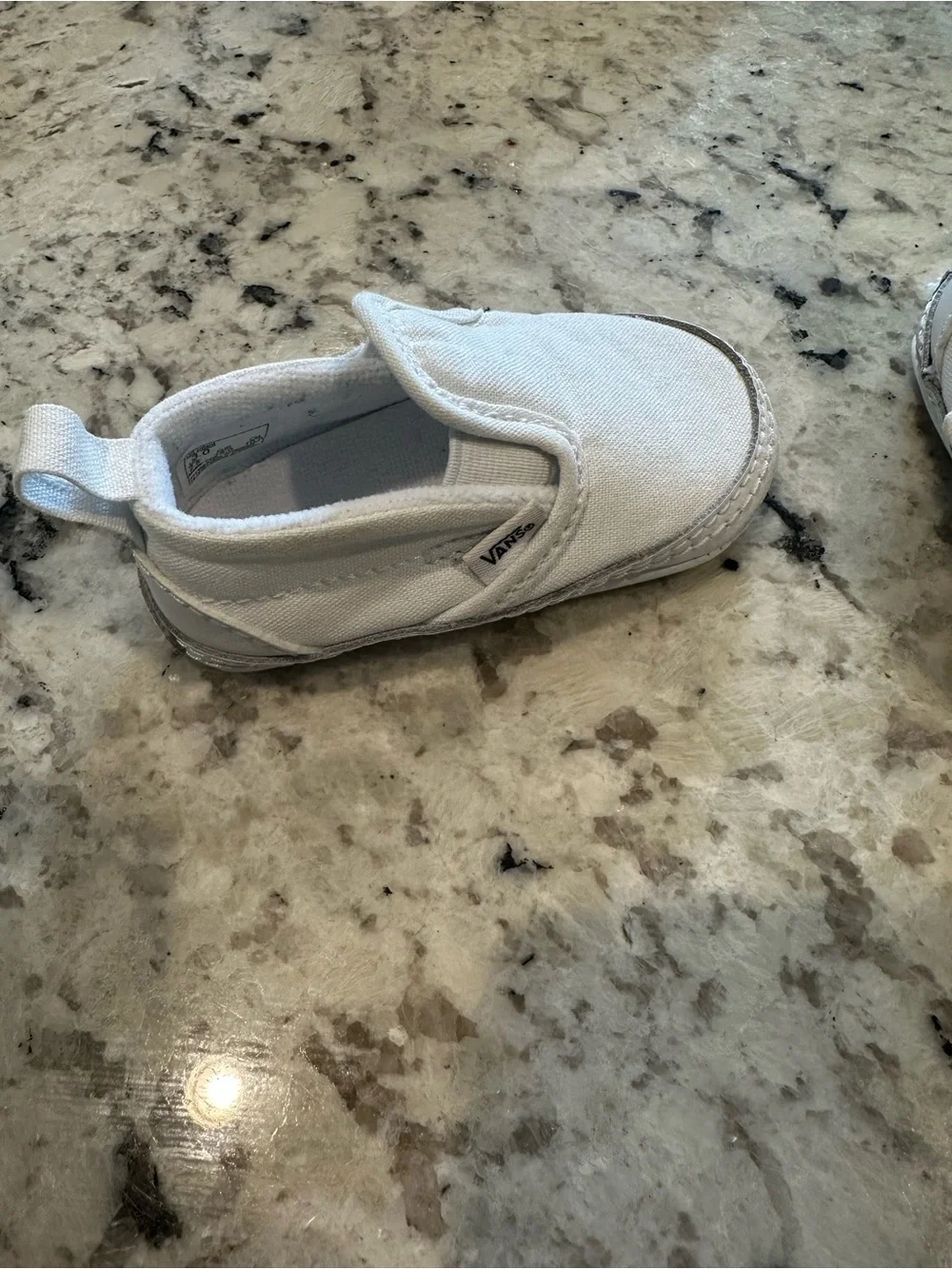 Vans Baby Slip-On Canvas Shoes in White